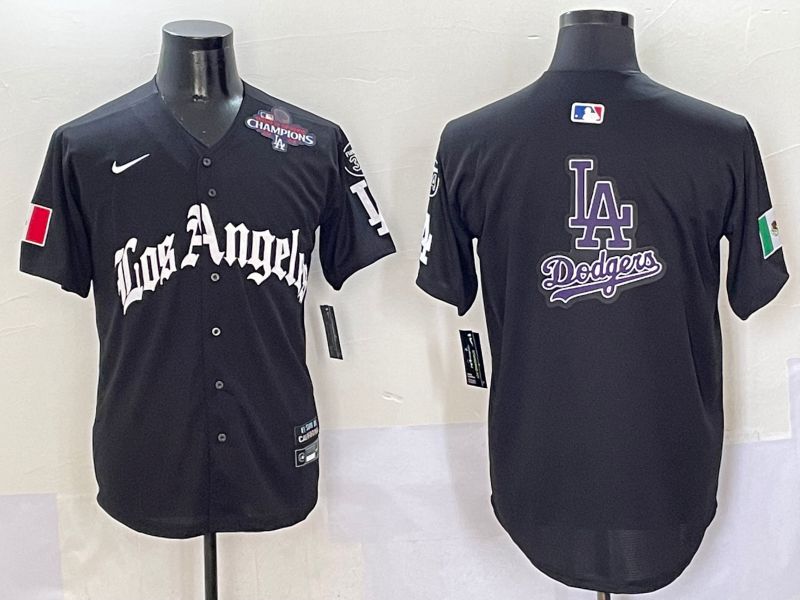 Men Los Angeles Dodgers Blank Black Five generations Joint Name 2025 Nike MLB Jersey style 23->los angeles dodgers->MLB Jersey